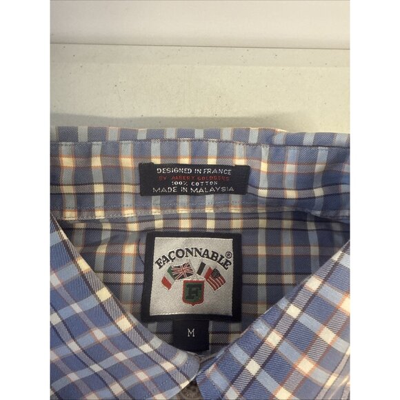 Façonnable Designed In France Men's Medium Multi Color Plaid Long Sleeve Shirt - Picture 8 of 11